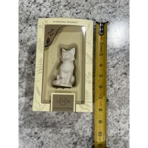 Lenox Everyday Wishes Lucky Fox Ceramic Figurine White Gold 3" In Box